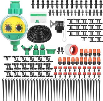 OEM Kit De Riego Por Goteo Para Plantas, Sistema De Riego Para Armar Uno Mismo Con Temporizador Electr&oacute;nico Autom&aacute;tico, Boquillas, Rociadores Y Goteros, 4