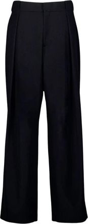 Balmain Zwarte Wijde Wollen Broek - Heren - Wijde Broeken - Zwart - XL - Wol - Broeken