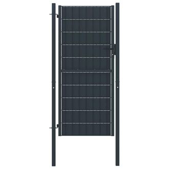 vidaXL Puerta De Valla De Pvc Y Acero Gris Antracita 100x164 Cm Vidaxl