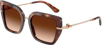 Dolce & Gabbana Butterfly Zonnebril - Dames - Zonnebrillen - Bruin - 53 MM - Nylon - Accessoires