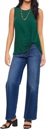Karen Kane Sleeveless Pick-Up Top In Emerald