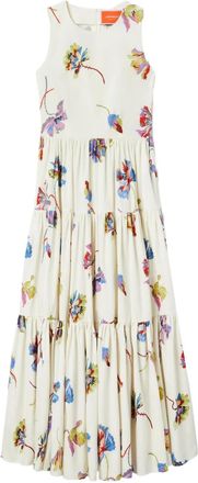 La DoubleJ Abito smanicato Big a fiori - Bianco