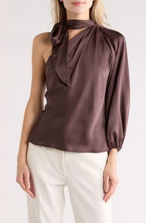 Renee C One-Shoulder Tie Top in Brown at Nordstrom Rack, Size X-Small