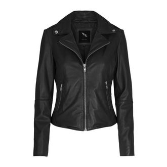 BTF-CPH Jacket With Straight Big Zippe Skind 10576 - Dames - Leren en Su&egrave;de Jassen - Zwart - XL - Leer - Jassen