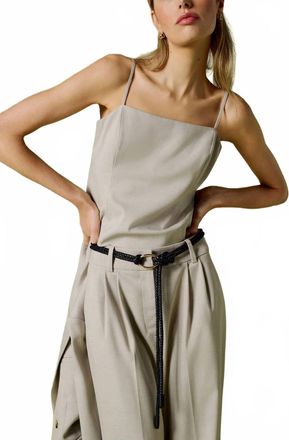 Favorite Daughter The Im Back Square-Neck Top In Khaki