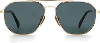 David Beckham Aviator Full Rim Sunglasses - Gold