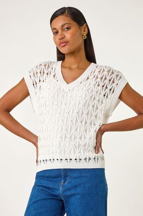 Roman Pearl Double Layer Knit Top
