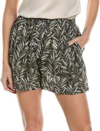 Brunello Cucinelli Womens Charcoal Green Patterned Shorts, Size 14