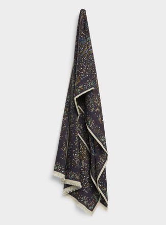 Drake's Mens Birds of Paradise wool and silk scarf