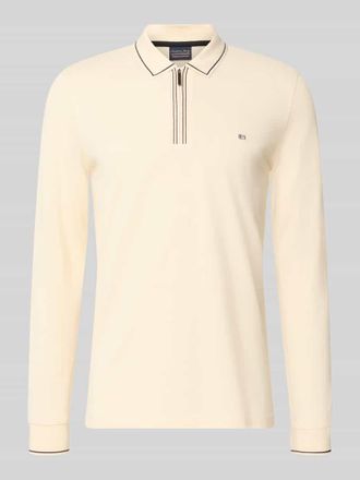 Christian Berg Slim Fit Poloshirt mit Rei&szlig;verschluss in Metallic Beige, Gr&ouml;&szlig;e 3XL