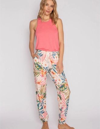 PJ Salvage Womens Salvage Floral Pant - Pink - Size: 14 l