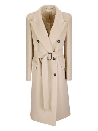 Tagliatore Beige Double-Breasted Coat