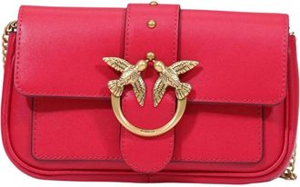Pinko Pinko, Tassen, Dames, Rood, ONE Size, Leer, Pocket Love Bag One Simply