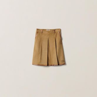 Miu Miu Pleated suede skirt