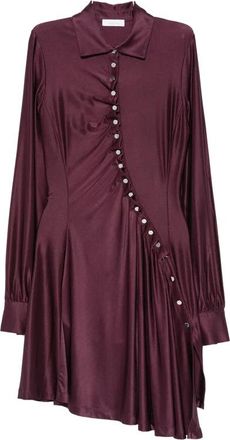 Paco Rabanne Ruched Shirt Dress - Dames - Shirt Kleedjes - Paars - 2XS - Kleedjes