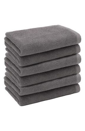Linum Home Textiles 6-Pack Ediree Cotton Fingertip Towel Set in Charcoal at Nordstrom Rack