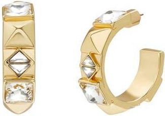AllSaints Geometric Crystal Hoop Earrings in Gold at Nordstrom Rack