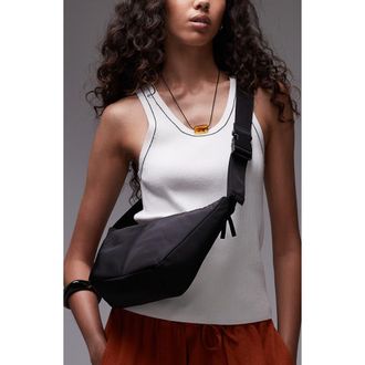 Topshop Nylon Crossbody Bag in Black at Nordstrom