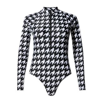 Perfect Moment One-piece, female, Black, Size: XS Houndstooth Long Sleeve Spring Suit