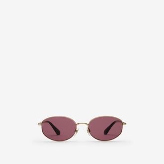 Burberry Metal Check Oval Sunglasses