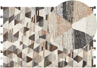 Beliani Rug ARGAVAND Beige 200 x 300 cm Wool Kilim