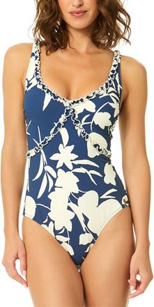 CeCe by Cynthia Steffe Cece Contrast Ruffle One-Piece