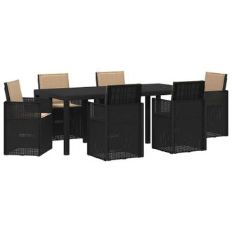 vidaXL Conjunto De Comedor De Jard&iacute;n 7 Pcs Gris Antracita Y Topo Pp Vidaxl