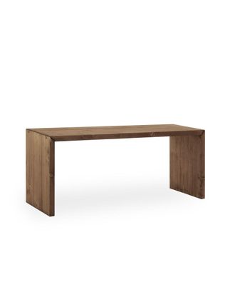 Deco Wood Mesa de centro de madera maciza en tono nogal de 109,4x59x35cm