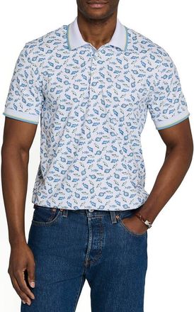 ConStruct Slim Fit Gone Fishing Polo Short Sleeve Shirt in Navy/yellow at Nordstrom, Size Xx-Large