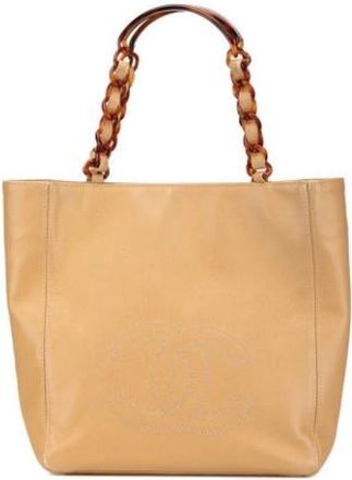 Chanel Pre-owned Leather chanel-bags - Dames - Vintage Shopper - Beige - ONE Size - Leer - Vintage