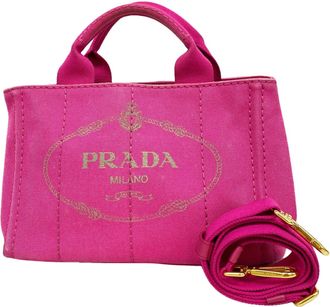 Prada Pink Canvas Tote Bag (Pre-Owned)