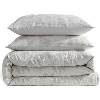 Calvin Klein Cascade Comforter & Shams Set in Light Grey at Nordstrom, Size Queen