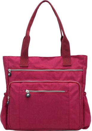 Generic Casual Women Multi Pocket Zip Handbag Nylon Shoulder Storage Bag Summer Handbags for Women (Red, One Size)