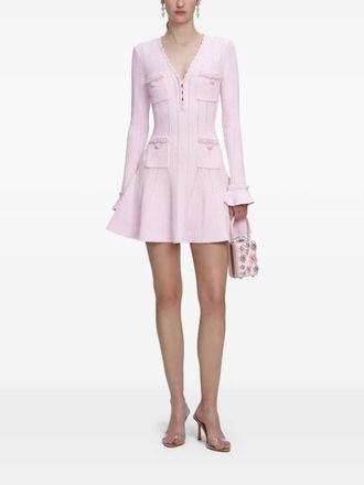 Self Portrait pearl-embellishment mini dress - Rosa