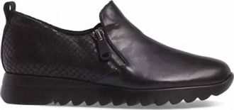 Munro Womens Kit Side Zipper Loafer In Black Leather Viper