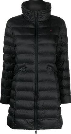Tommy Hilfiger funnel-neck zip-up puffer coat - women - Polyester/Polyester - M - Black
