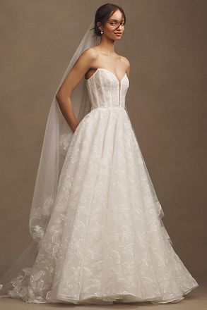 Jenny Yoo Jenny by Jenny Yoo Emerson Embroidered Tulle Off-The-Shoulder Wedding Gown