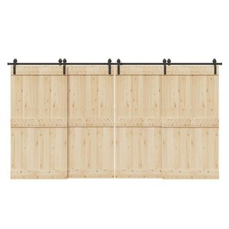 Berkfield Home Sliding Door Hardware Kit 400 cm Steel Black