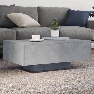 vidaXL Tavolino Da Soggiorno Con Luci Led Grigio Cemento 85x55x31 Cm - Vidaxl