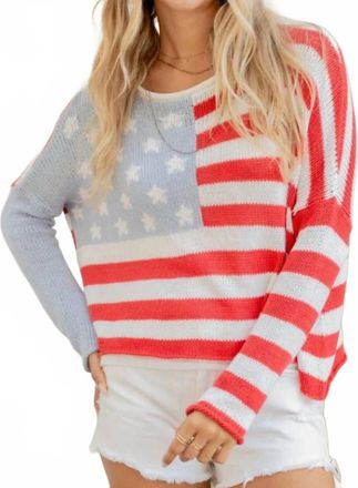 Wooden Ships Cropped Crew Lightweight Sweater In Flag