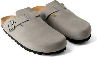 Mango Leather Clog in Light/Pastel Grey at Nordstrom, Size 7.5Us