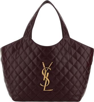 Saint Laurent Bordeaux Icare Medium Tote