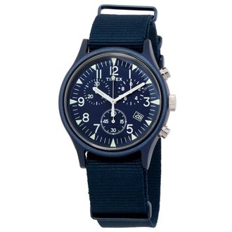 Timex MK1 Chronograph Quartz Blue Dial Mens Watch TW2R67600