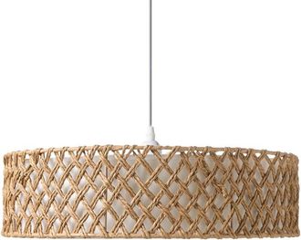 Beliani Lámpara colgante con pantalla trenzada de cuerda de papel lámpara de techo boho natural Blondin