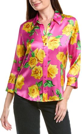 L'agence Dani 3/4-Sleeve Silk Blouse