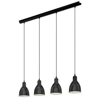 Loops Hanging Ceiling Pendant Light Black & White Steel 4 x 40W E27 Bulb