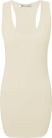 Janisramone Racer Back Vest Tops Women UK, Sleeveless Bodycon Muscle Vest Gym Top, Plain Scoop Neck Tank Top, Longline Women Activewear Vests for Workout, Yoga, R