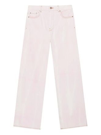 Ganni logo-patch jeans - women - Fabric - 30 - Pink