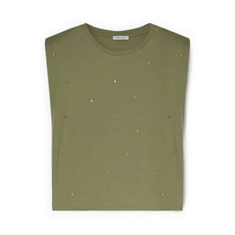 Motivi T-Hemden - Dames - Tops - Groen - Maat: XS Katoen