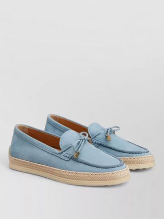 Tod's suede loafers bow detail espadrille sole